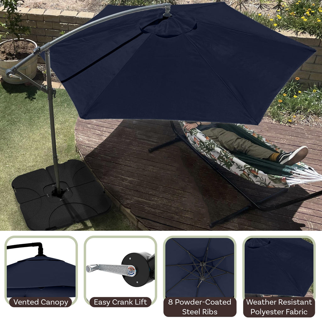 10 Ft Offset Cantilever Patio Umbrella with Cross Base Q5183