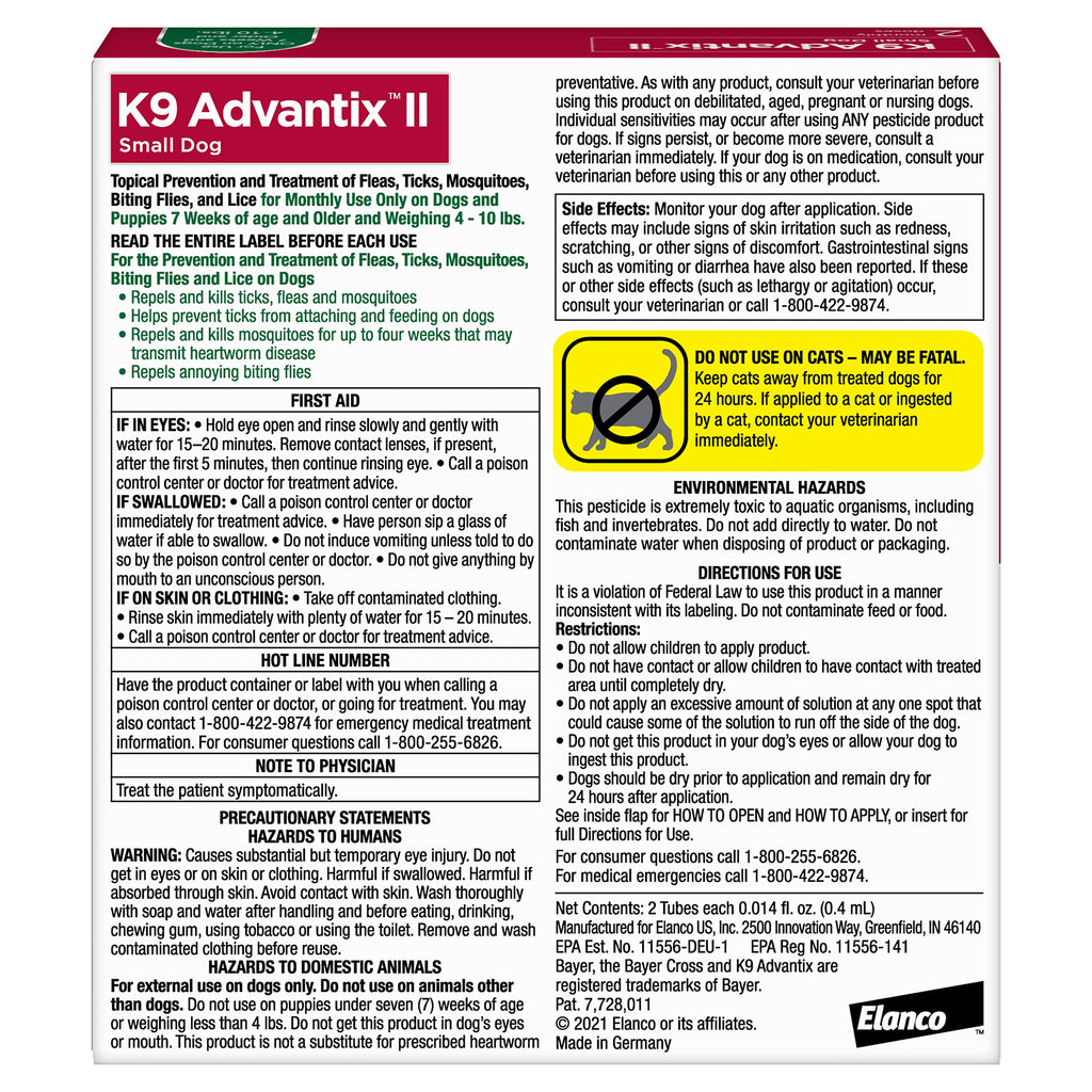 K9 Advantix II Small Dog 2-Mo Supply 60 Count F68953