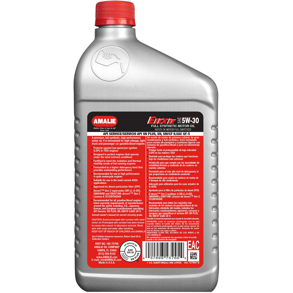 Full Synthetic 5W-30 Motor Oil 1 Quart Pack of 12 R6416
