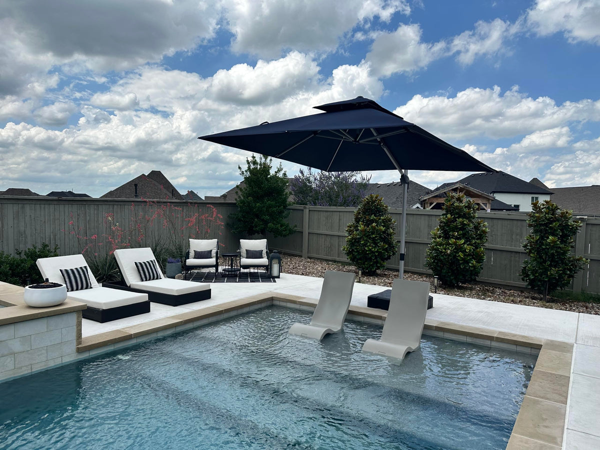 10'x 10' Square Double Top Navy Blue Cantilever Patio Umbrella S882343