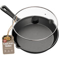 10" Pre Seasoned Cast Iron Skillet with Glass Lid F2478
