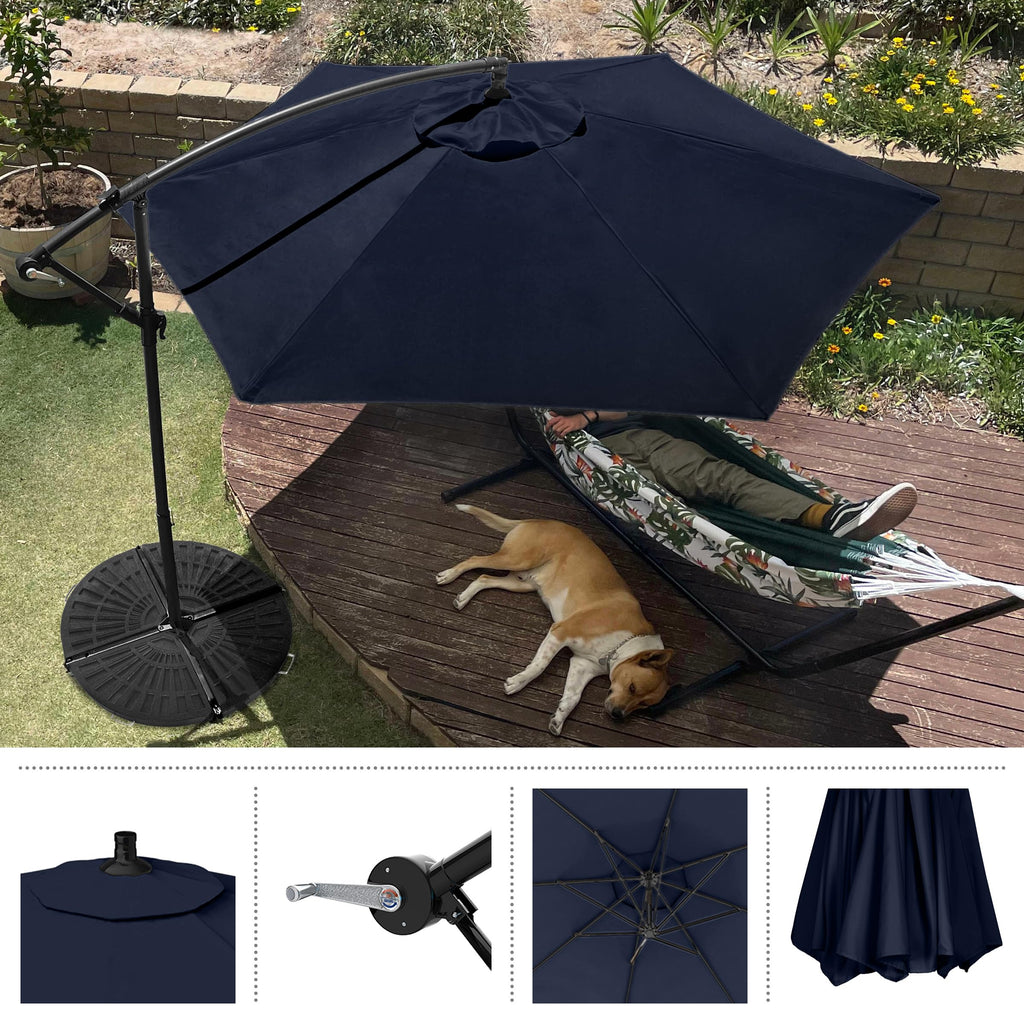 10 Ft Offset Cantilever Patio Umbrella with Cross Base Q5183