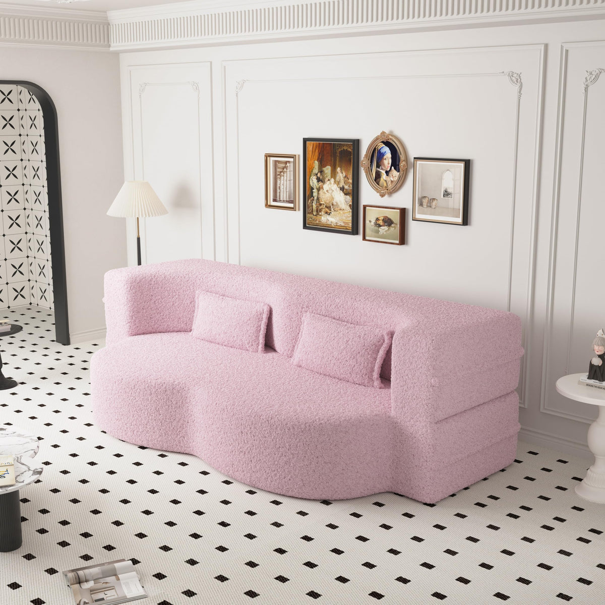 Dark Grey Convertible Futon Sofa Bed O645