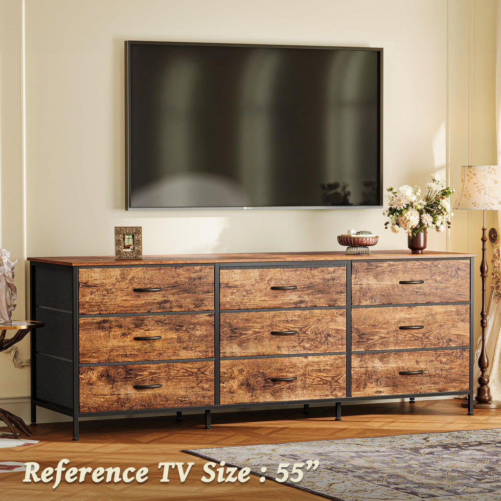 63 Inch 9 Fabric Drawer Dresser D461
