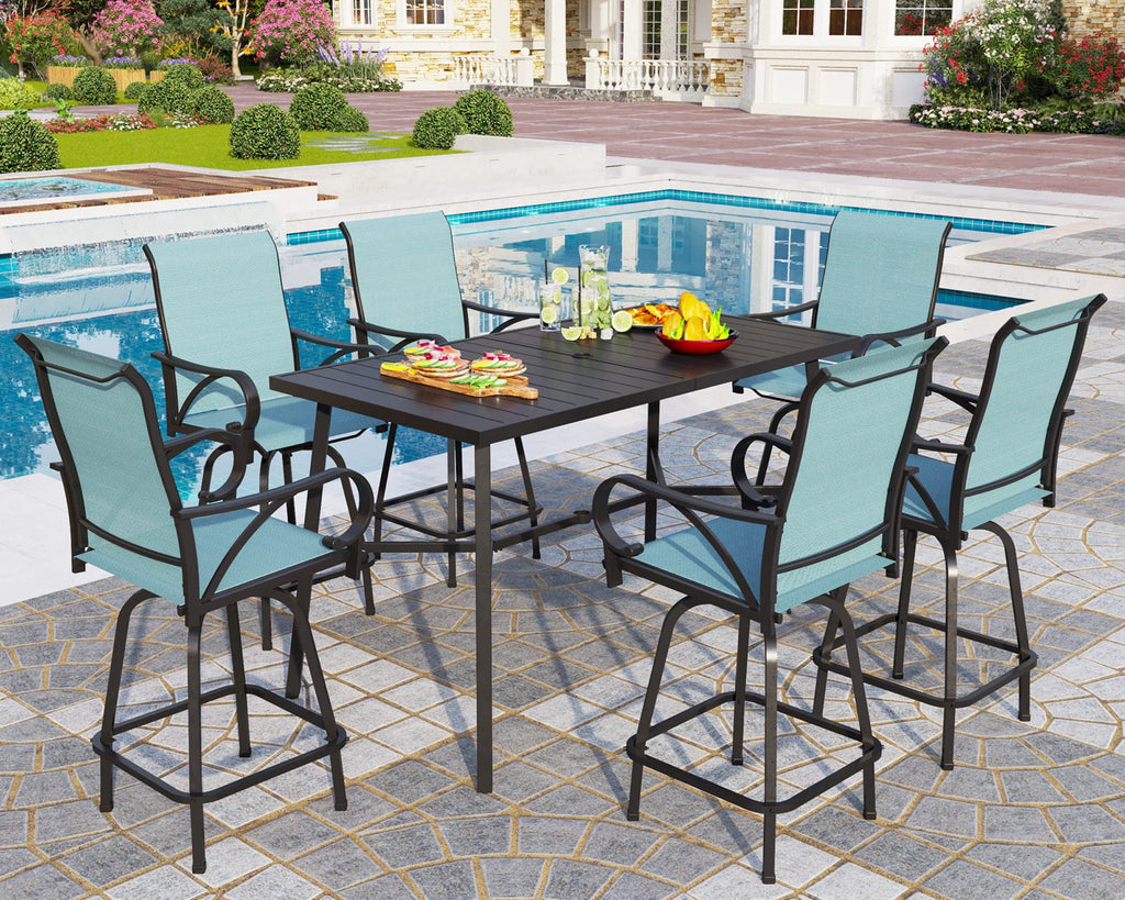 7 Piece Bar Height Patio Dining Set Q72509