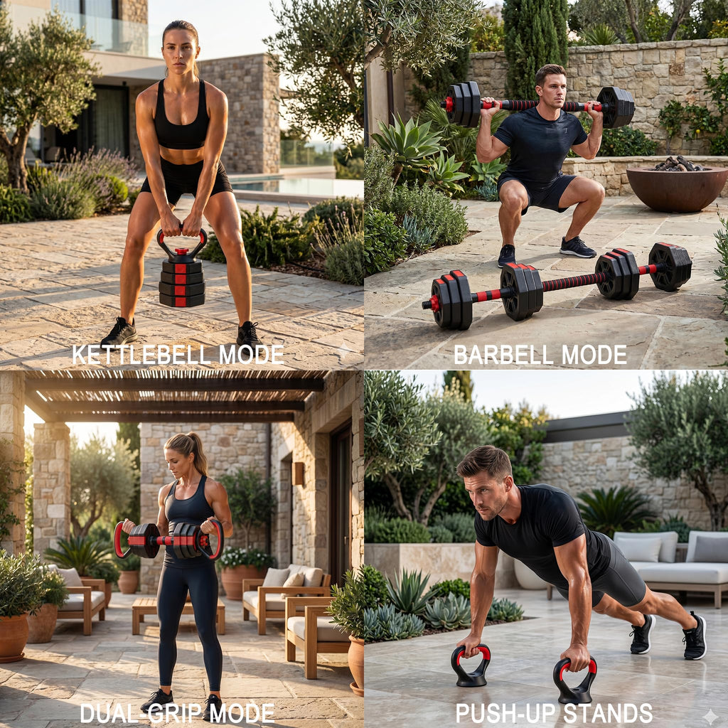 45LB Adjustable Dumbbell & Barbell Weight Set Z11389