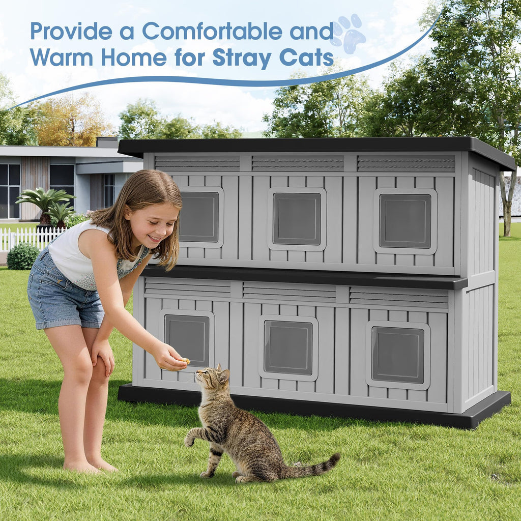 Weatherproof Insulated Outdoor Cat House H31220