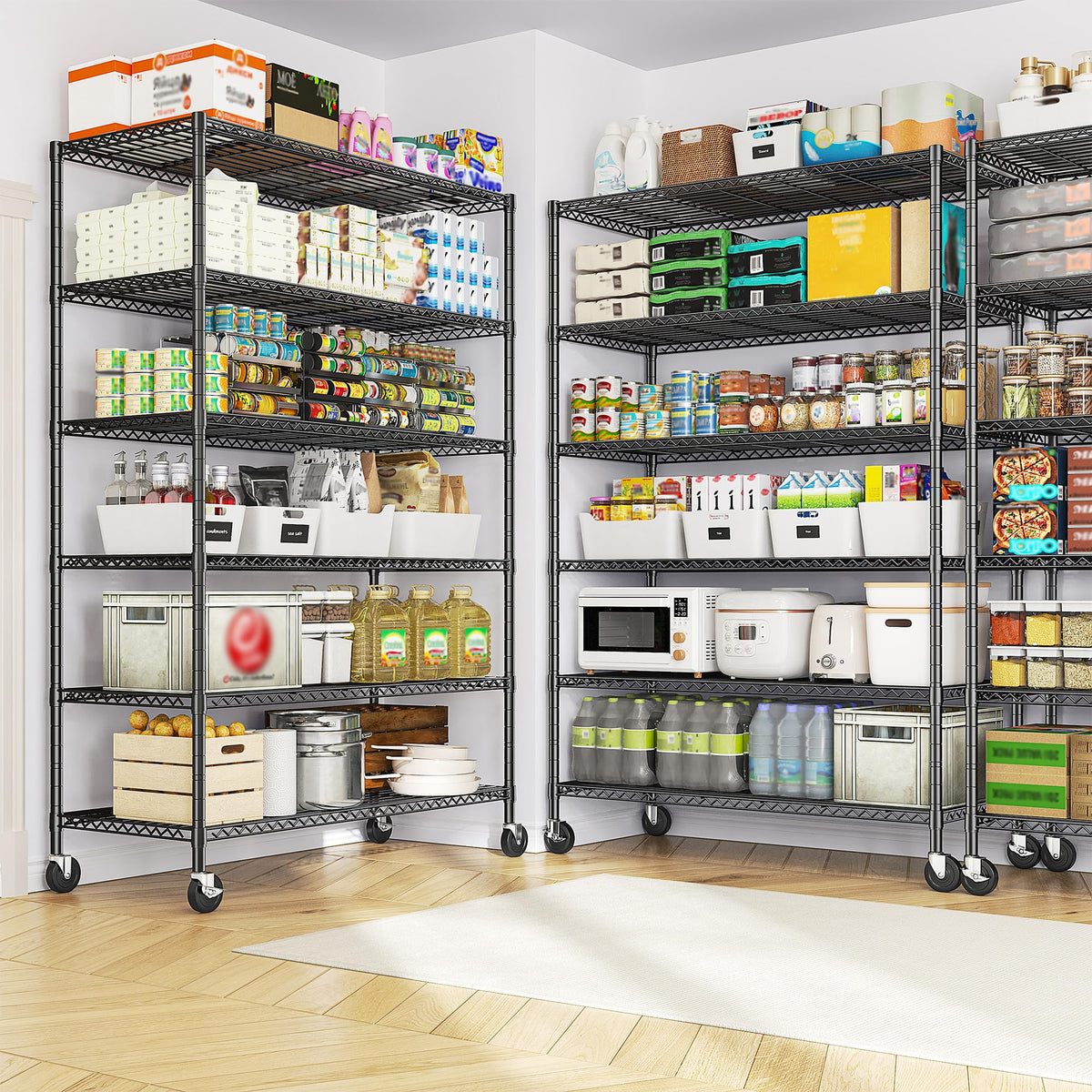 82" 6-Tier Adjustable Storage Shelves with Wheels Y7769