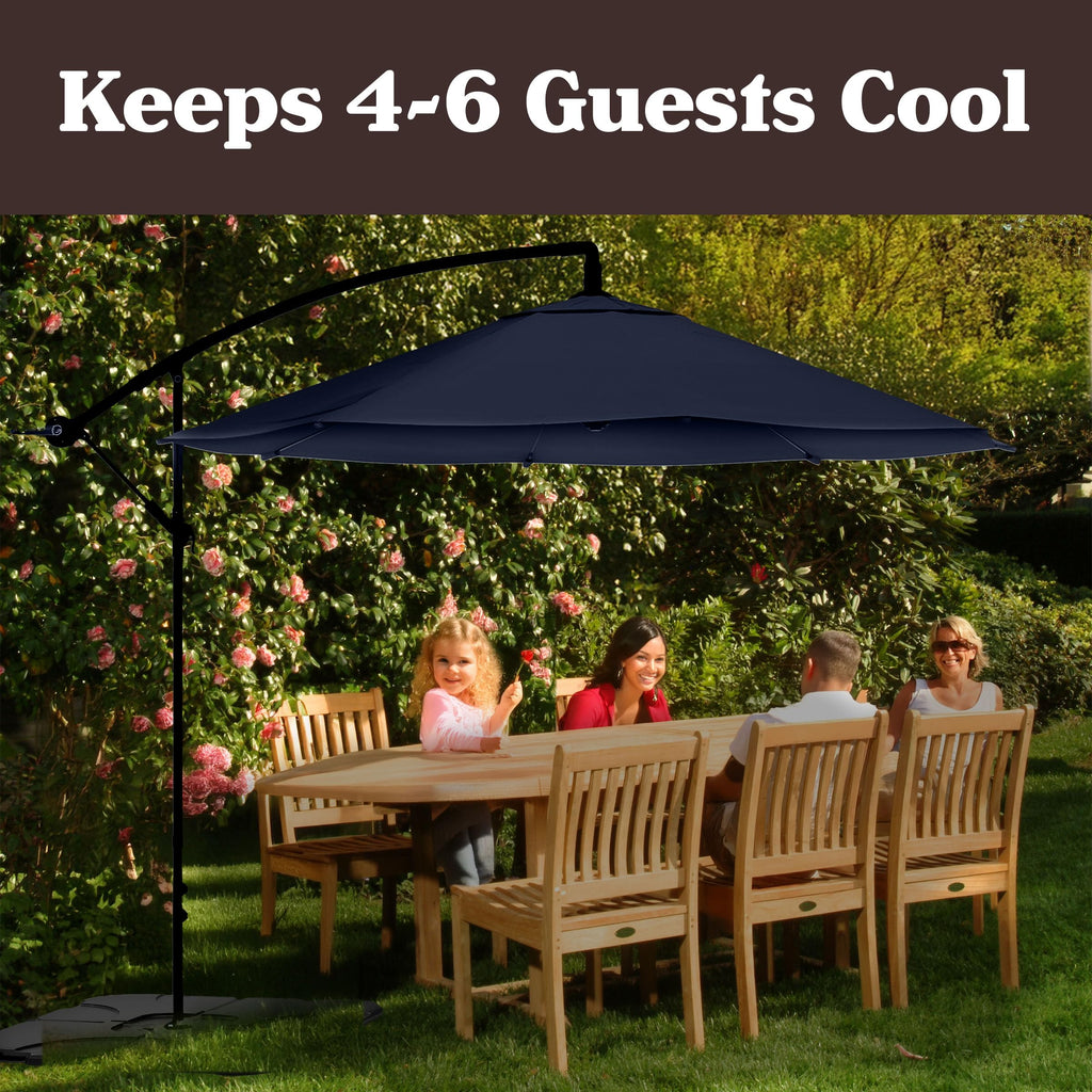 10 Ft Offset Cantilever Patio Umbrella with Cross Base Q5183