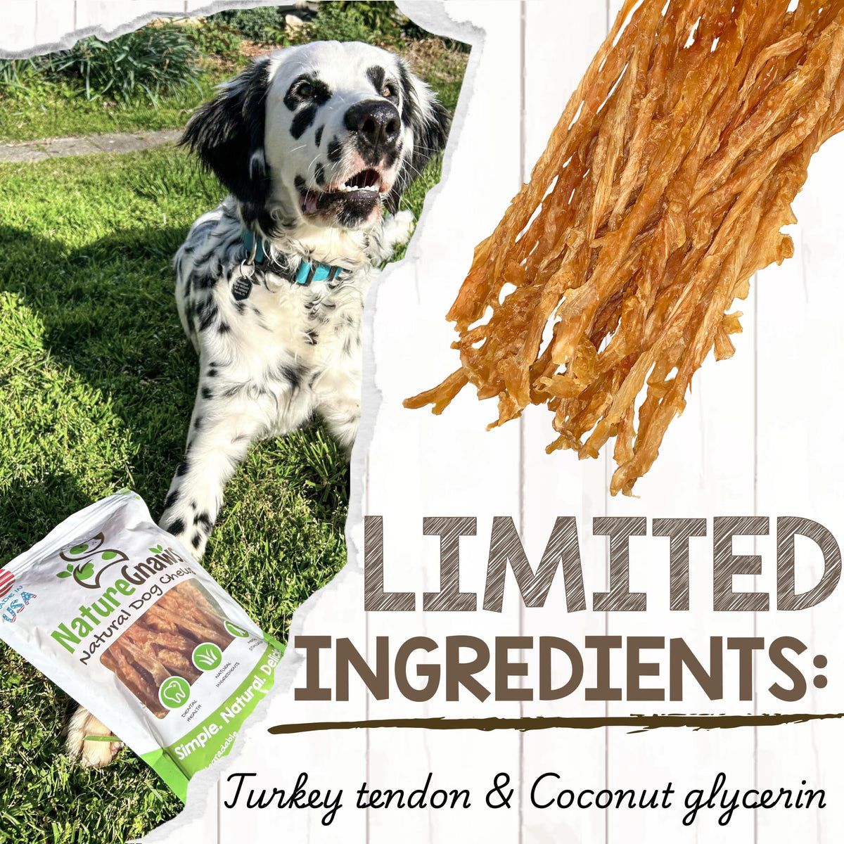 Turkey Tendons Dog Treats 1 lb Z4374