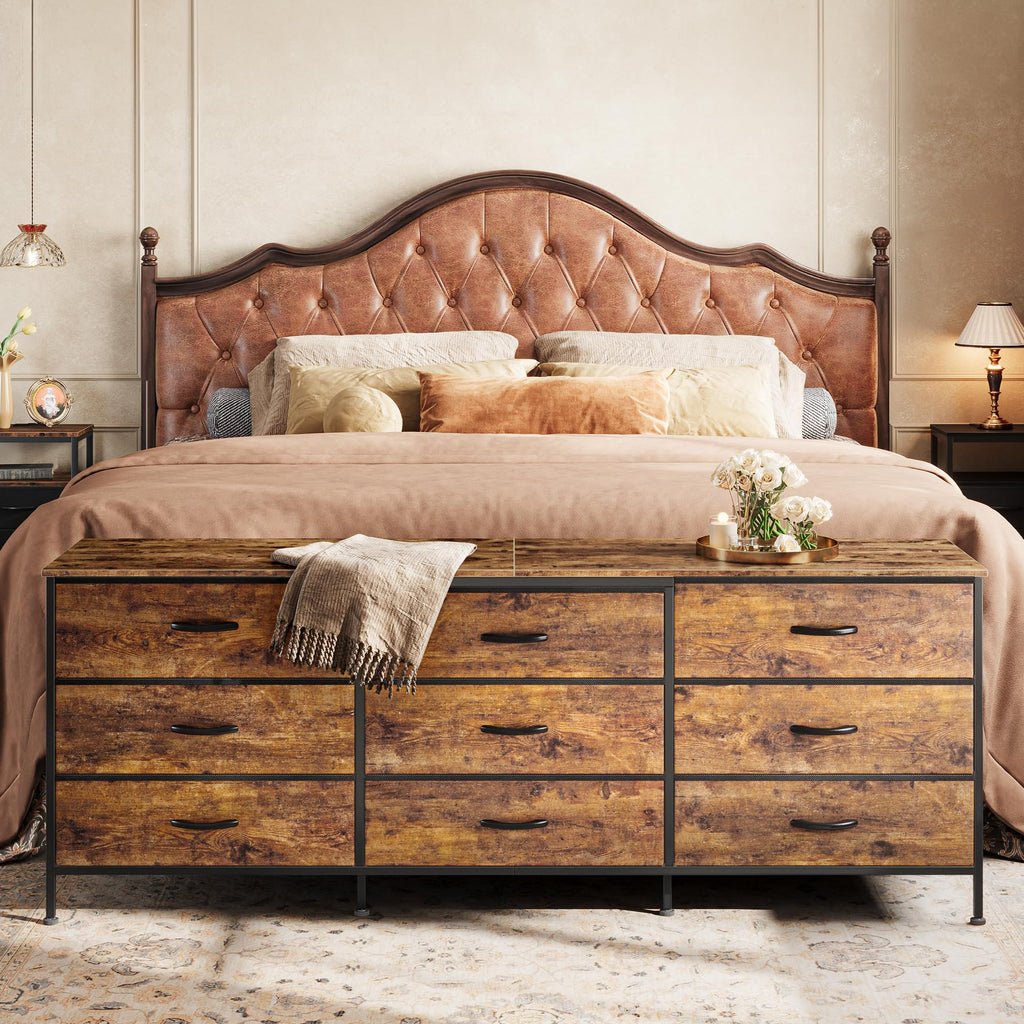 63 Inch 9 Fabric Drawer Dresser D461