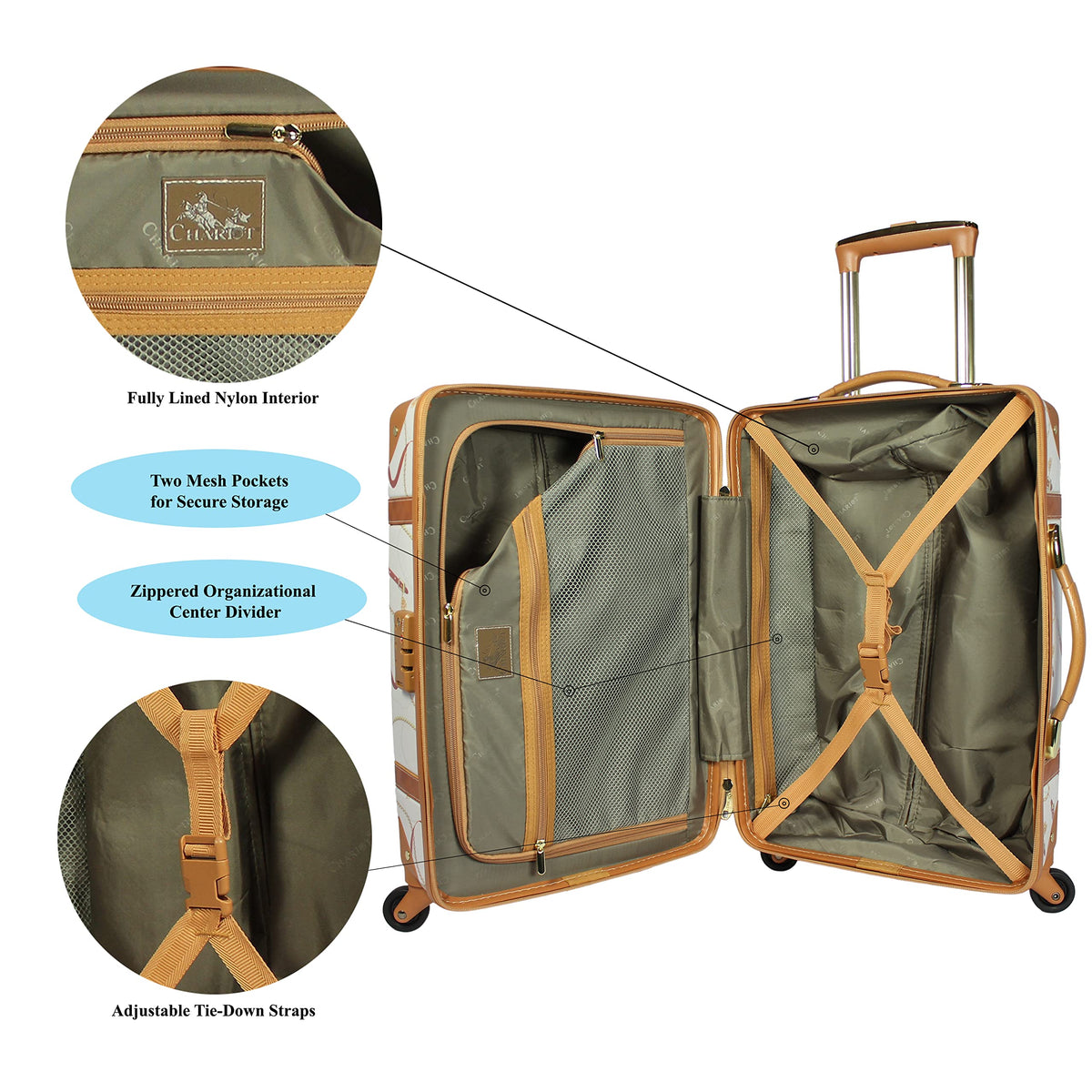 Vintage 20-Inch Hardside Carry-On Spinner Luggage U336