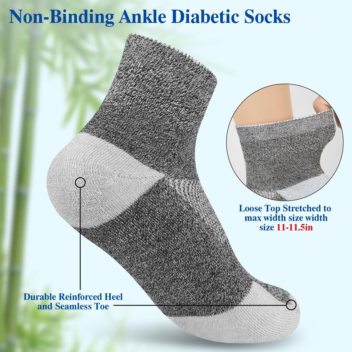 Diabetic Socks for Men, 10 Pairs Ankle & Low Cut Size 9-15 F44501