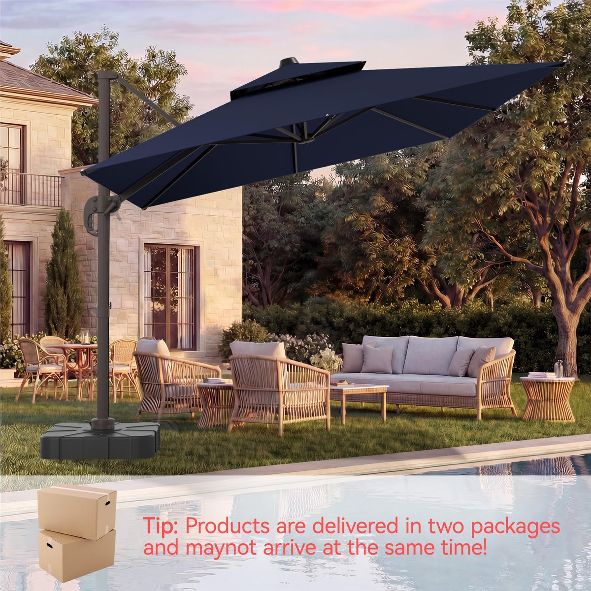 Cantilever Patio Umbrella with Base Q219067