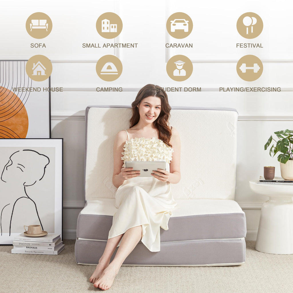 6 Inch Memory Foam Tri-fold Folding Mattress T22550