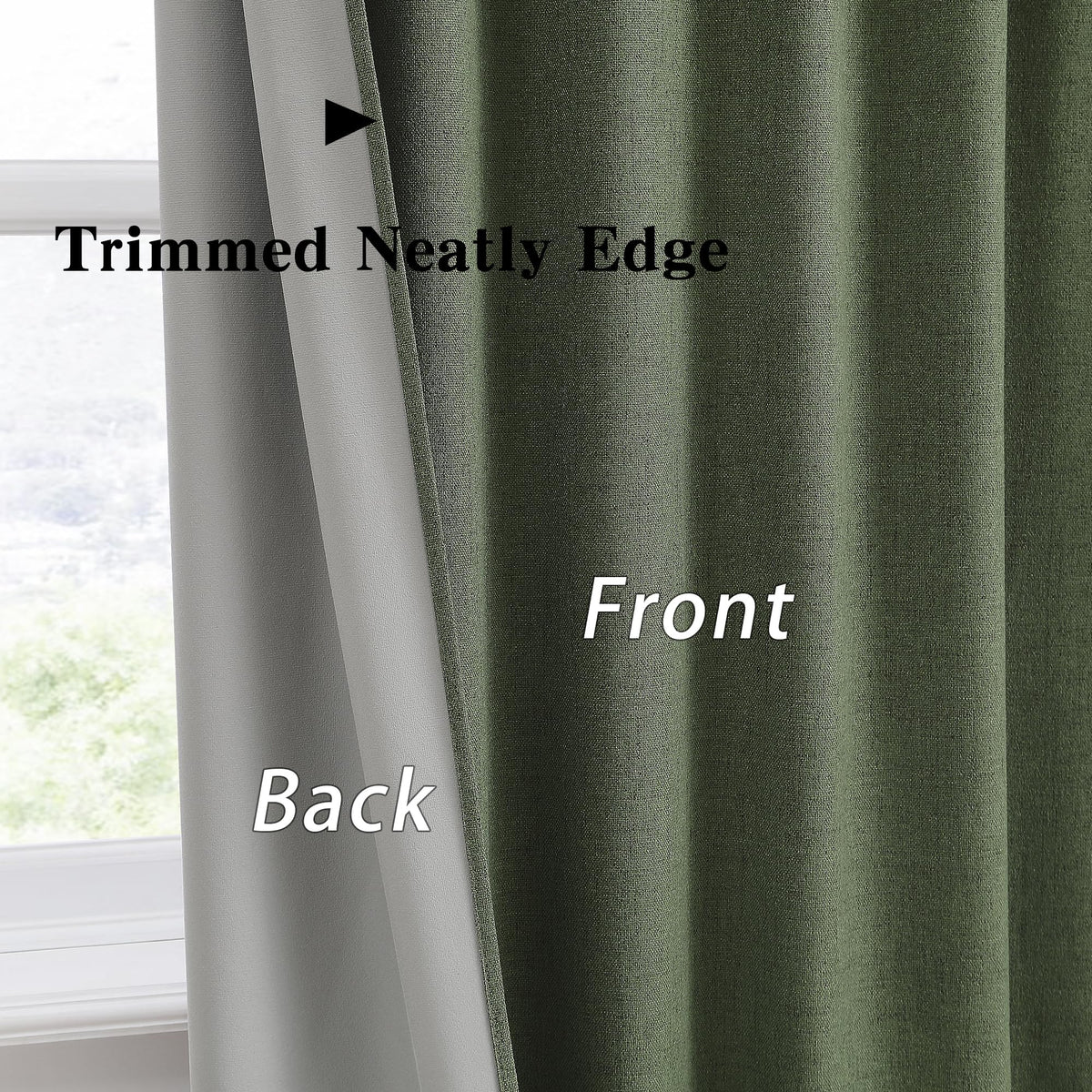 Dark Olive Green 96 Inch Blackout Curtains 2 Panels Set J18672