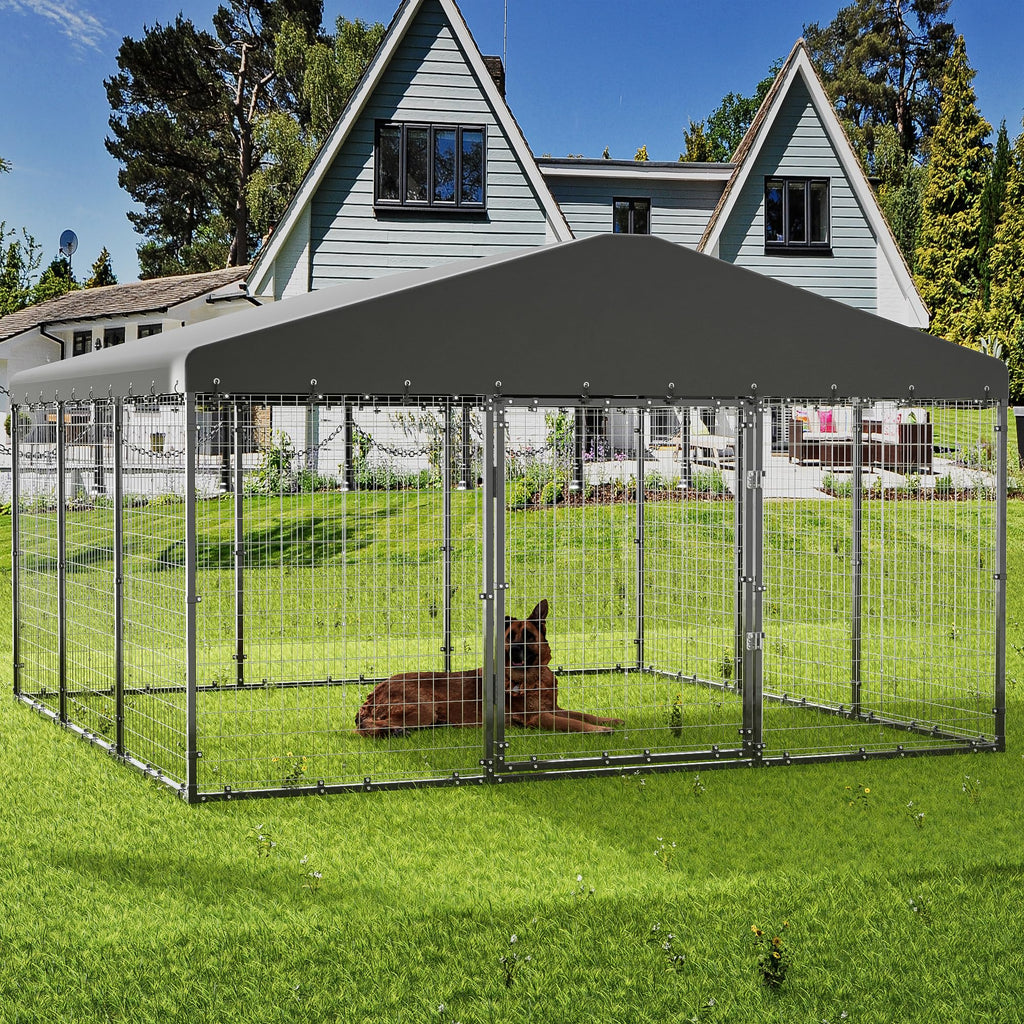 10x10x6 FT Heavy Duty Dog Kennel with Roof P646